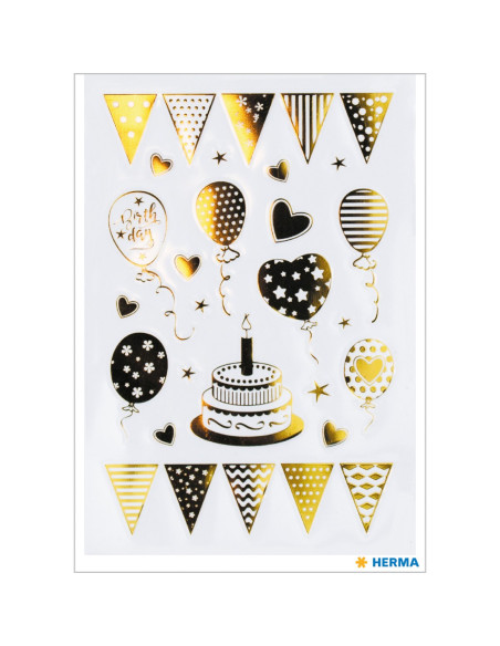 STICKERS BIRTHDAY PARTY GOLD