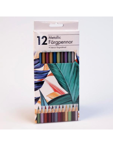 TRÄFÄRGPENNOR METALLIC 12P