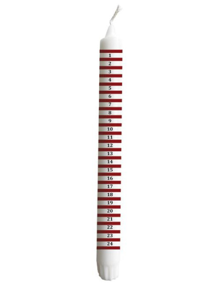 KALENDERLJUS STRIPES STEARIN