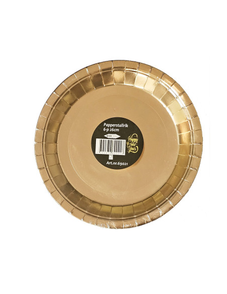 PAPPERSTALLRIK GULD 26CM 6P