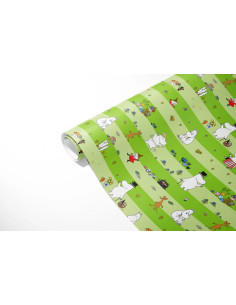 PRESENTPAPPER MUMIN GRÖN 0,7 X 4M