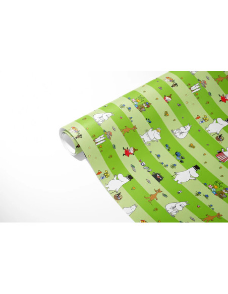 PRESENTPAPPER MUMIN GRÖN 0,7 X 4M
