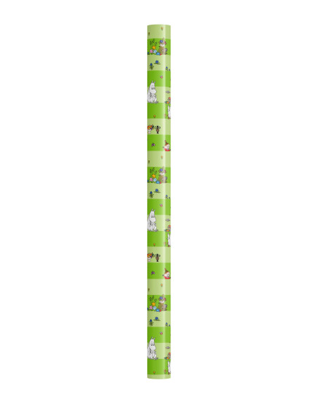 PRESENTPAPPER MUMIN GRÖN 0,7 X 4M
