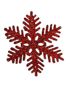 HÄNGE SNÖFLINGA RÖD 6P