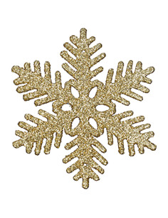 HÄNGE SNÖFLINGA GULD 6P