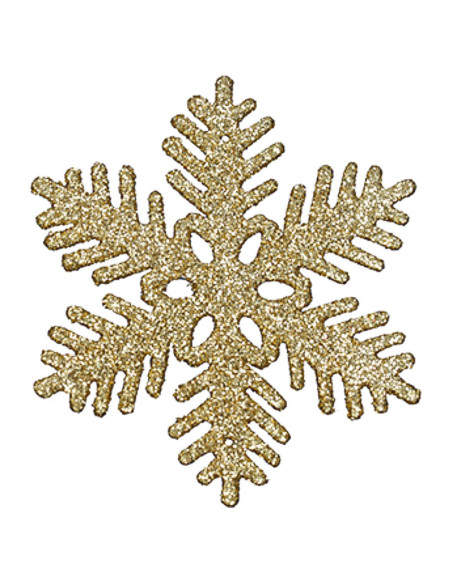 HÄNGE SNÖFLINGA GULD 6P