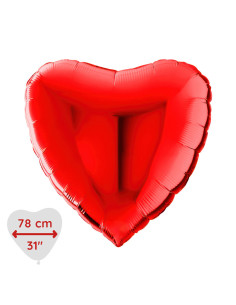 HELIUM HJÄRTA RÖD 78CM