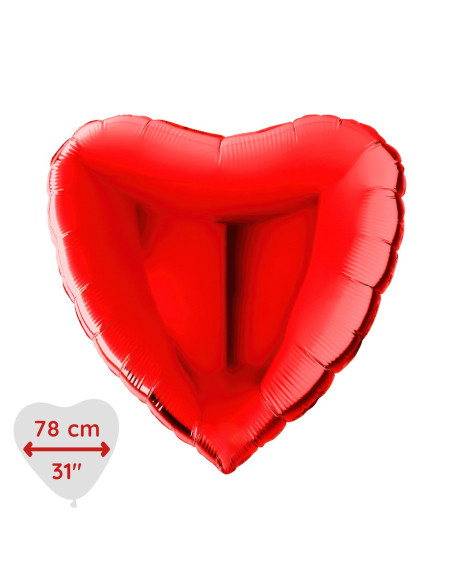 HELIUM HJÄRTA RÖD 78CM
