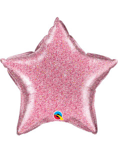 HELIUM STJÄRNA LJUSROSA GLITTER