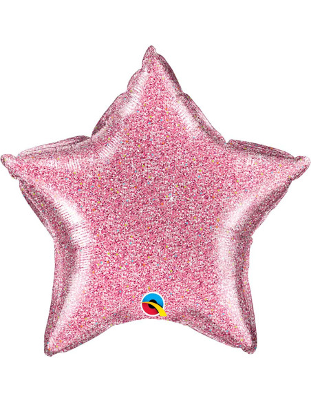 HELIUM STJÄRNA LJUSROSA GLITTER