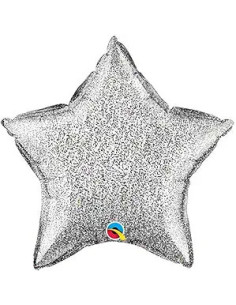 HELIUM STJÄRNA SILVER GLITTER