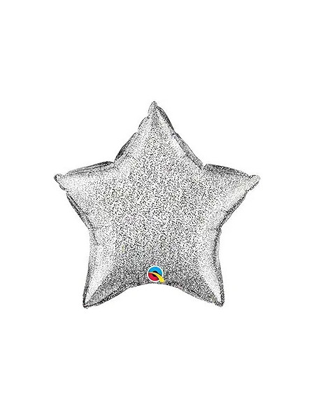 HELIUM STJÄRNA SILVER GLITTER