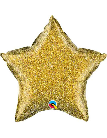 HELIUM STJÄRNA GULD GLITTER