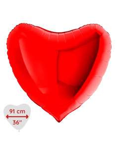 HELIUM HJÄRTA RÖD 91CM
