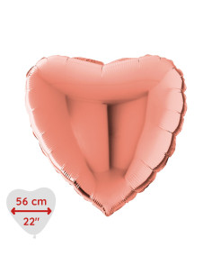 HELIUM HJÄRTA ROSE 56CM