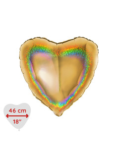 HELIUM HJÄRTA GULD GLITTER