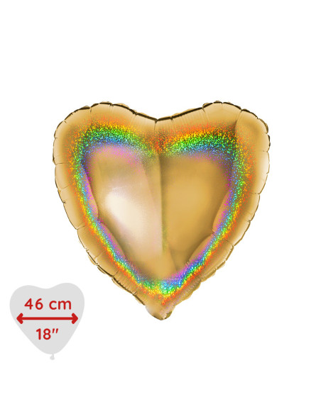HELIUM HJÄRTA GULD GLITTER