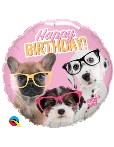 HELIUM BDAY PINK PUPPIES