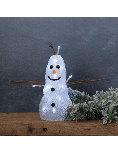 SNOWMAN CRYSTAL LED 26CM