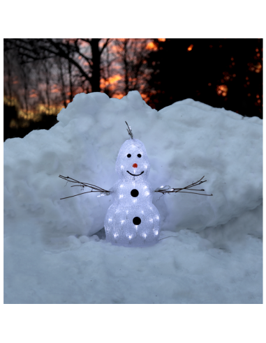 SNOWMAN CRYSTAL LED 38CM