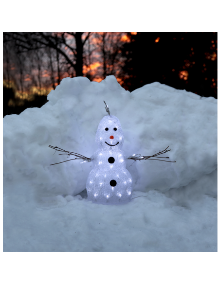 SNOWMAN CRYSTAL LED 38CM