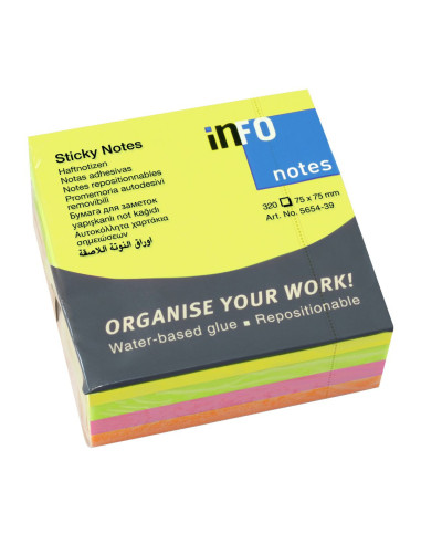 NOTISKUB 75X75MM NEON