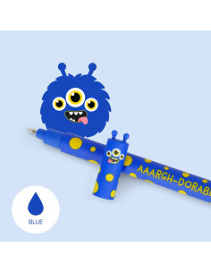 SUDDBAR PENNA MONSTER BLÅ 2