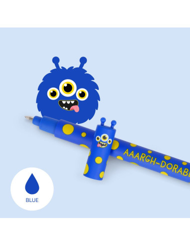 SUDDBAR PENNA MONSTER BLÅ