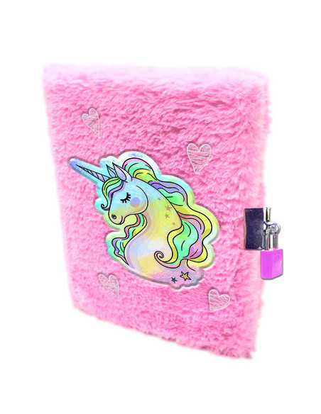 DAGBOK M LÅS ROSA UNICORN