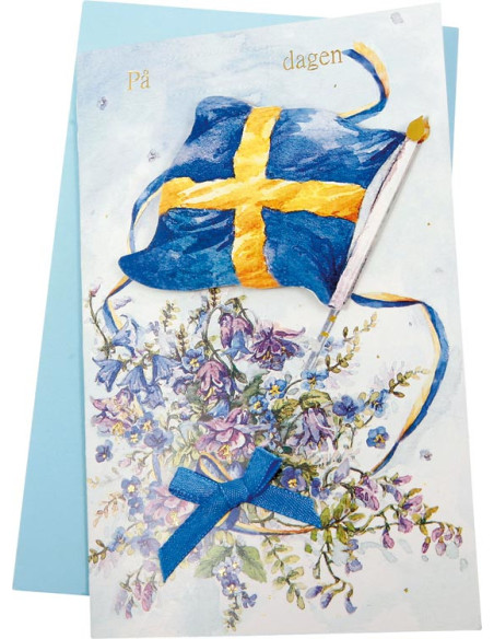 GRATULATIONSKORT FLAGGA SEDELFACK