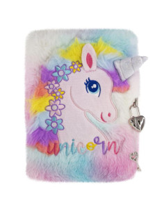 DAGBOK M LÅS RAINBOW UNICORN
