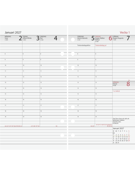 26-27 APLAN DIARY MANAGER REFILL 18MÅN