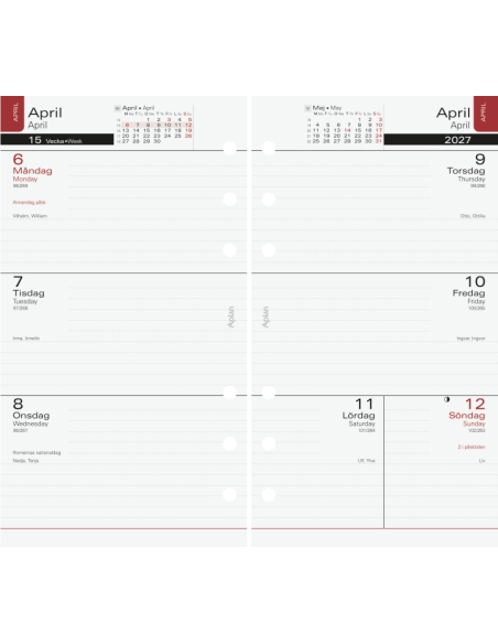 26-27 APLAN DIARY CLASSIC REFILL 18MÅN