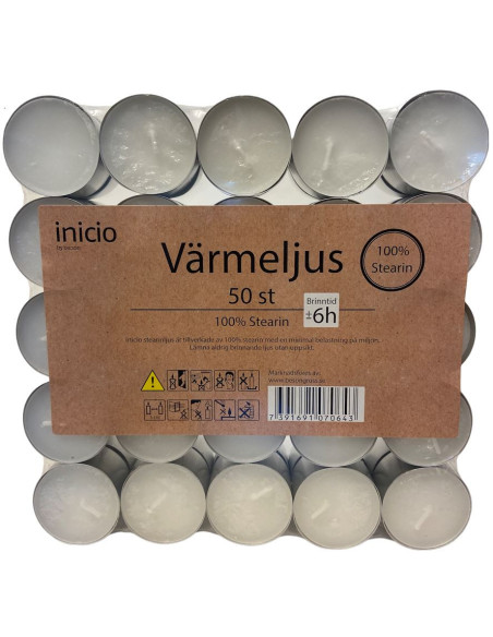 VÄRMELJUS 6H 50P STEARIN