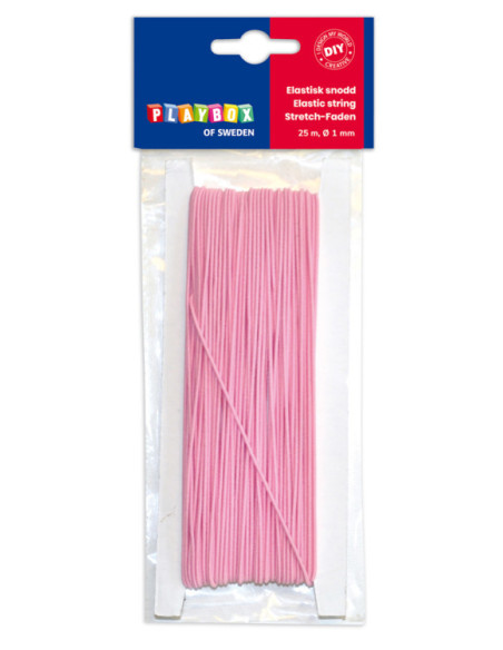 ELASTISK SNODD ROSA 25M