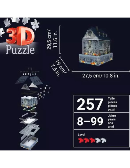 216B 3D HAUNTED HOUSE W LIGHT