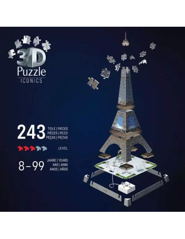243B 3D ICONIC LA TOUR EIFFEL W LIGHT