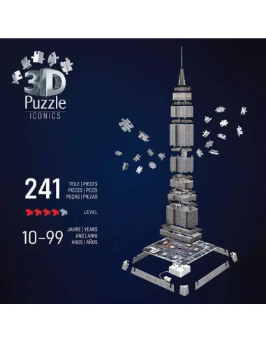 241B 3D ICONIC EMPIRE STATE W LIGHT