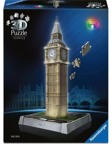 235B 3D ICONIC BIG BEN W LIGHT