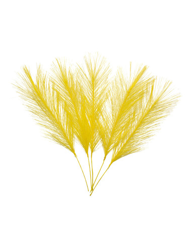 FJÄDRAR SYNTETISK GUL 5P