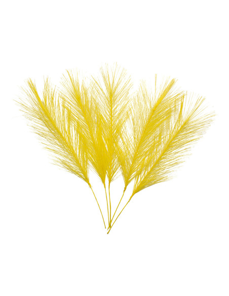 FJÄDRAR SYNTETISK GUL 5P