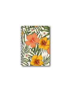 SKRIVBOK A5 DOTTED TROPICAL FLOWER