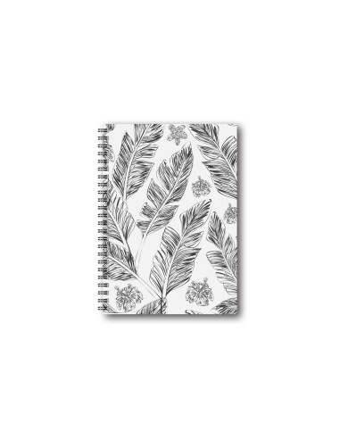 SKRIVBOK A5 DOTTED WHITE PALMTREE