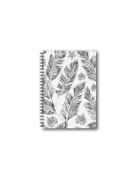 SKRIVBOK A5 DOTTED WHITE PALMTREE