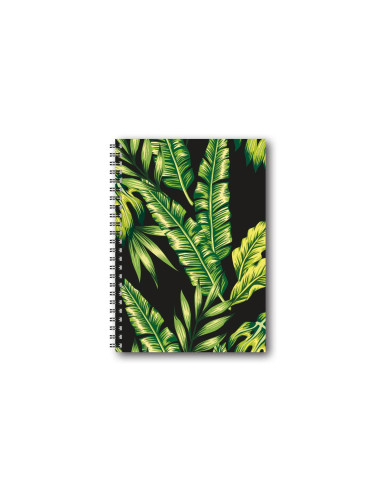SKRIVBOK A5 DOTTED BLACK PALMTREE