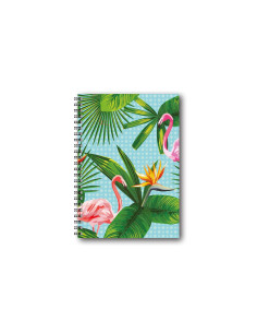 SKRIVBOK A5 DOTTED TROPICAL FLAMINGO