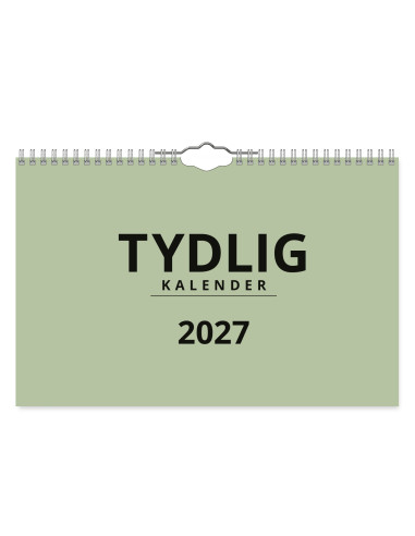 2027 TYDLIG VÄGGKALENDER