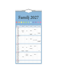 2027 FAMILJEKALENDER FÄRG