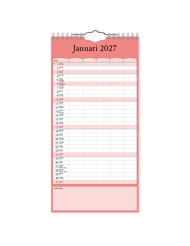 2027 FAMILJEKALENDER FÄRG