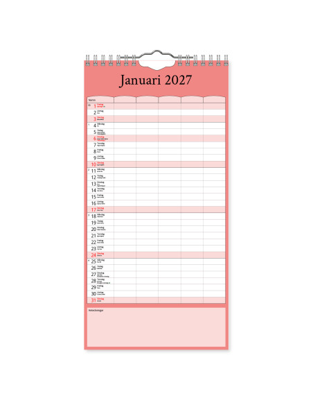 2027 FAMILJEKALENDER FÄRG